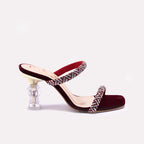 Maroon Fancy Heel Slippers 0413156