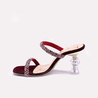 Maroon Fancy Heel Slippers 0413156