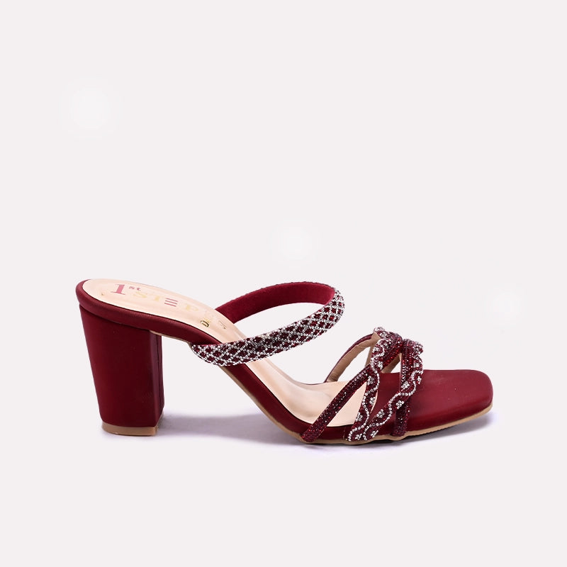 Maroon Fancy Heel Slippers 0413157