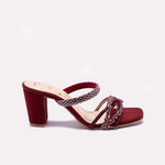Maroon Fancy Heel Slippers 0413157