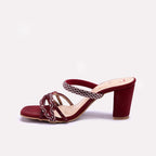 Maroon Fancy Heel Slippers 0413157