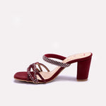 Maroon Fancy Heel Slippers 0413157