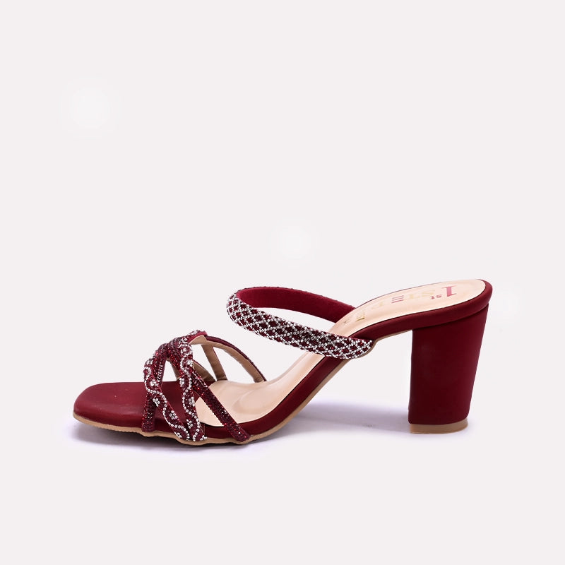 Maroon Fancy Heel Slippers 0413157