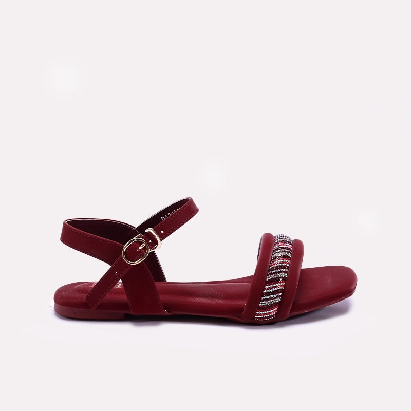 Womens Maroon Fancy Sandals