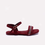 Womens Maroon Fancy Sandals