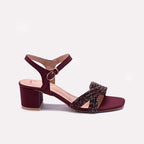 Womens Maroon Fancy Sandals