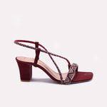 Womens Maroon Fancy Sandals