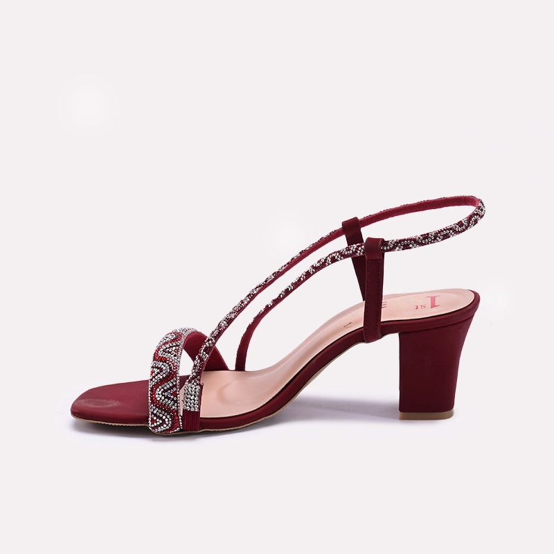 Maroon Fancy Sandals for Women