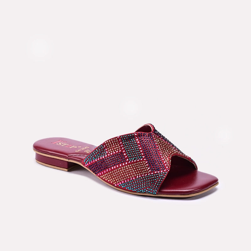 Maroon Fancy Slippers