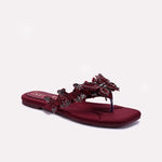 Maroon Fancy Slippers For Women