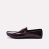 Maroon Glossy Loafers for Men