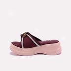 Maroon Platform Fancy Slippers 0413162