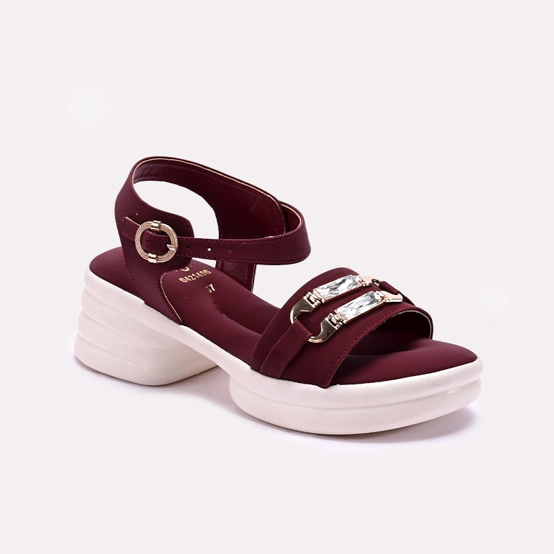 Maroon Platform Sandals