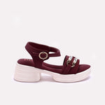 Womens Maroon Platform Sandals
