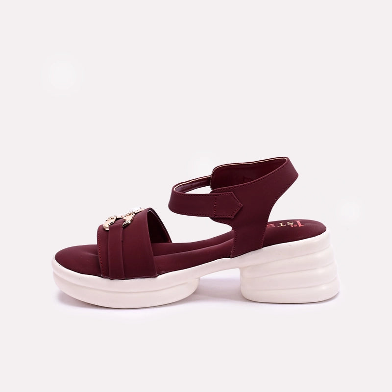 Maroon Platform Sandals for Women