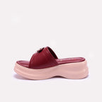 Maroon Platform Slippers for Women