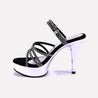 melisand black high heel slippers for women