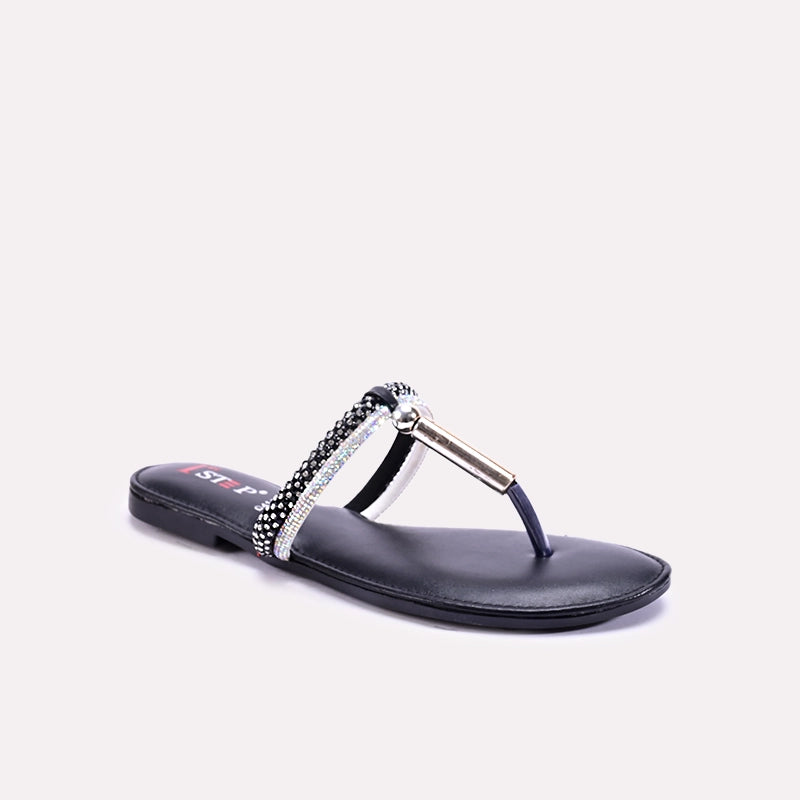 melisande black flat fancy slippers