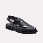 Black Chunky Peshawari Chappal