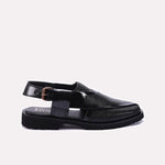 Mens Black Chunky Peshawari Chappal