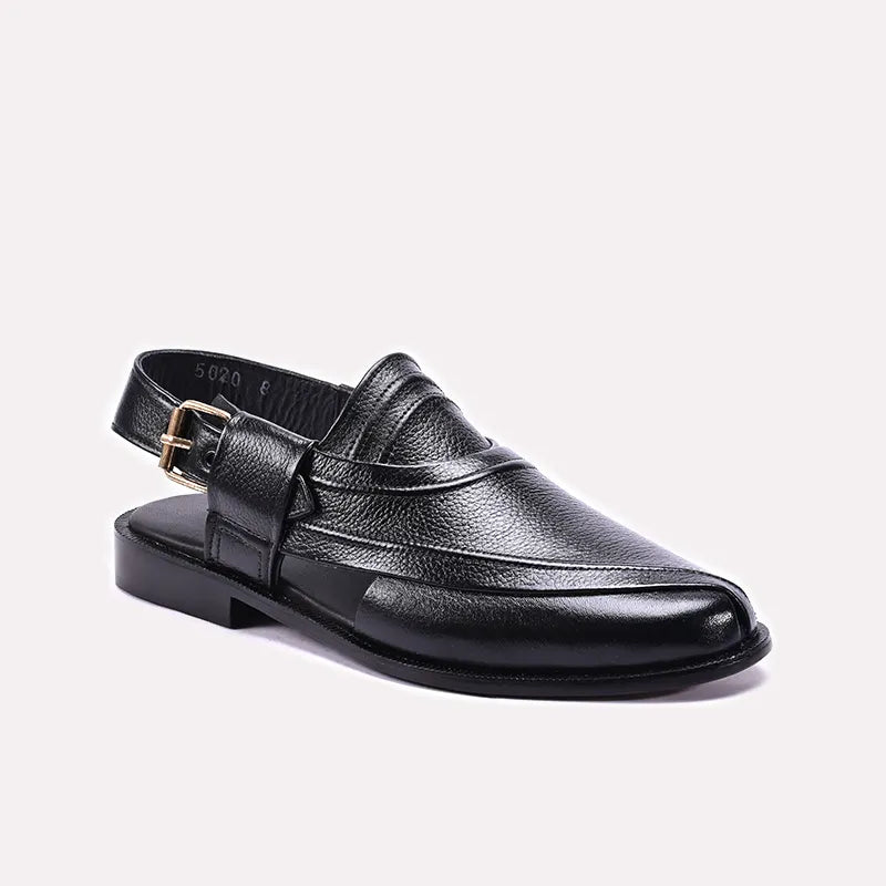 Black Peshawari Chappal