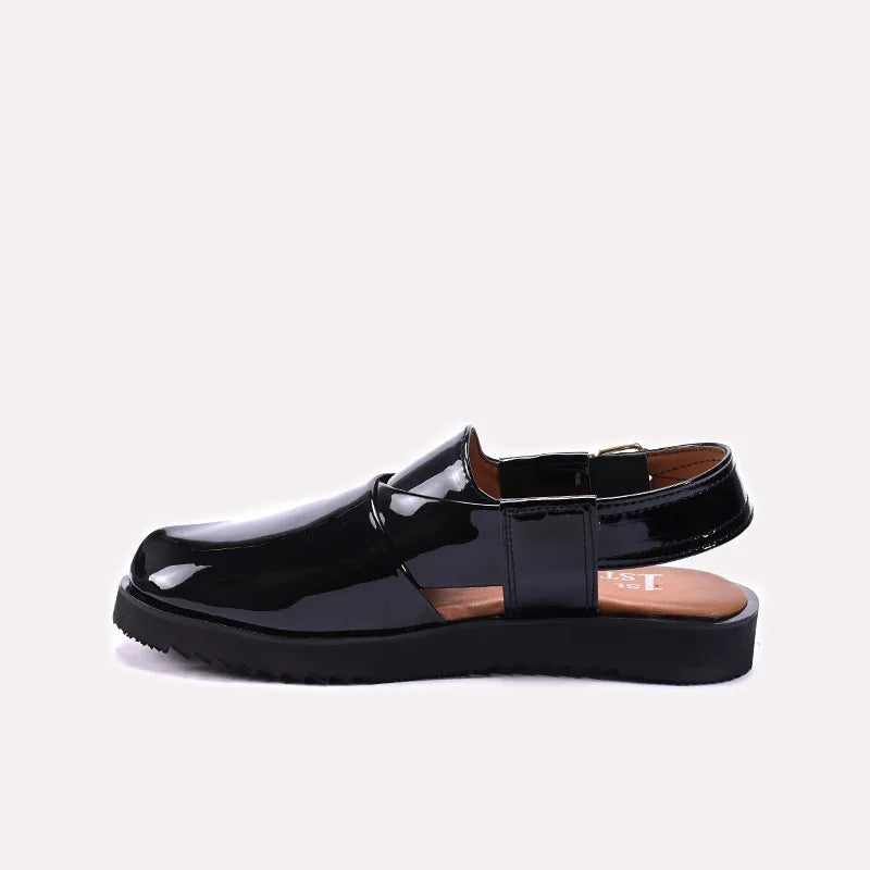 Black Peshawari Sandals for Men