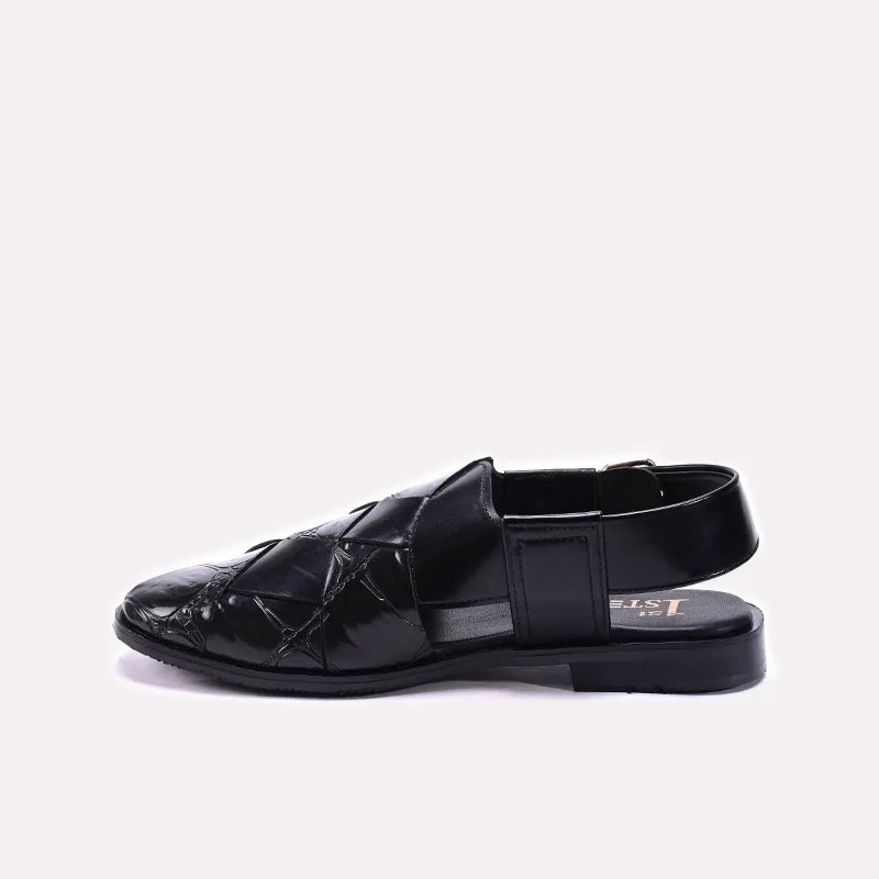 Black Stylish Peshawari Sandals for Men