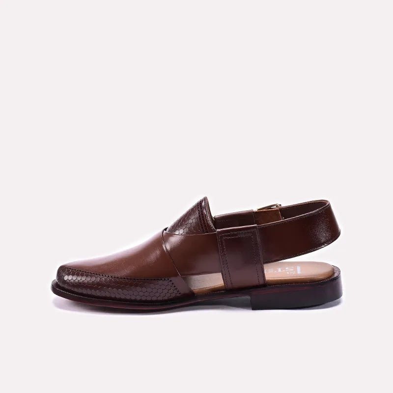 Brown Peshawari Chappal for Men