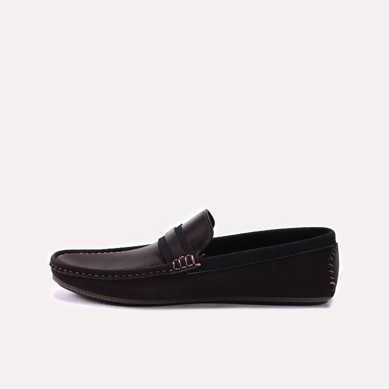 Brown Velvet Loafers for Men