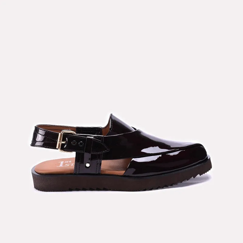 Mens Glossy Maroon Peshawari Chappal 0141099