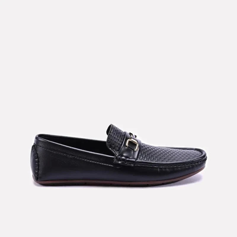 textured loafers black mens