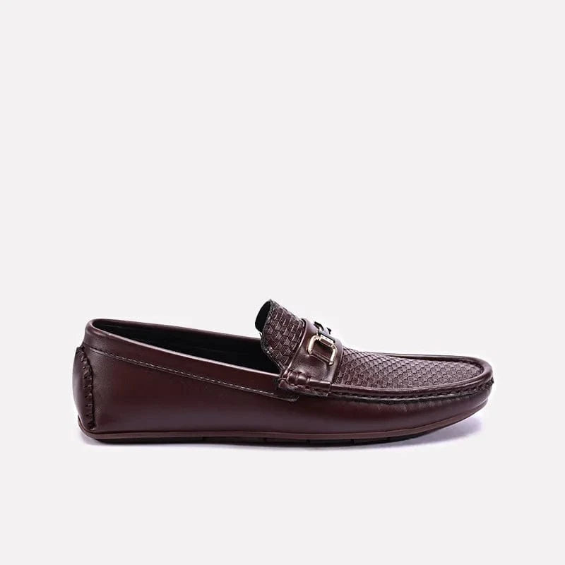 textured loafers brown mens