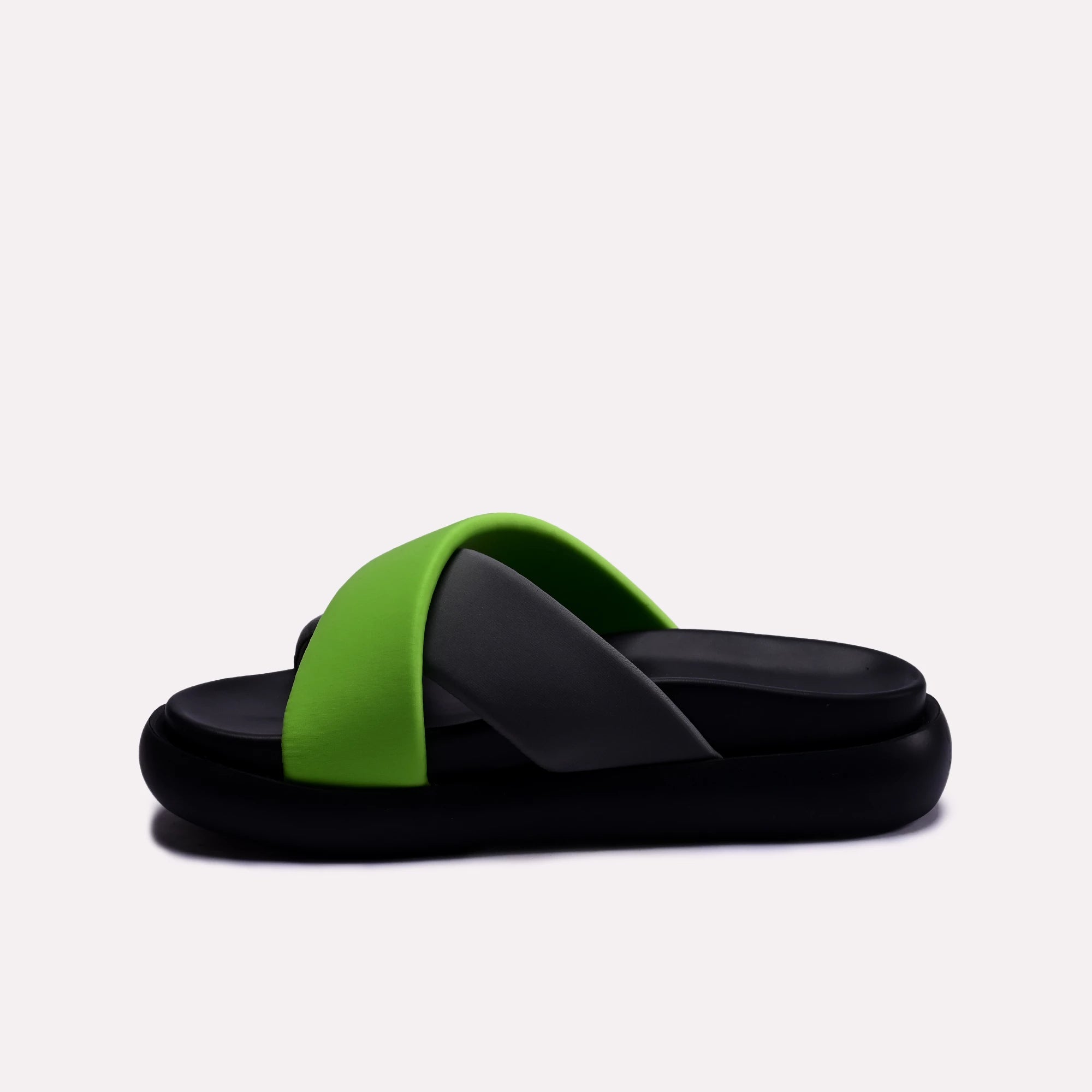 soft criss cross thick green women slides