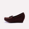 milana brown casual pumps for womens