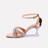 mina peach fancy heel sandals for women