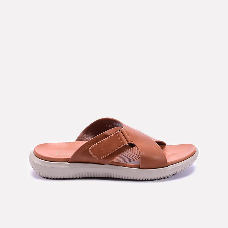 Mustard Criss Cross Soft Slippers 0151067