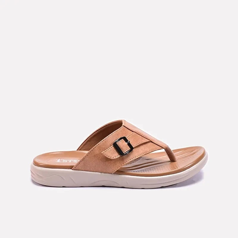 mens mustard stylish flip flops