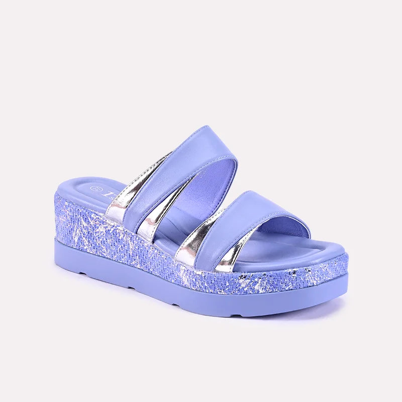 mya blue thick sole slippers