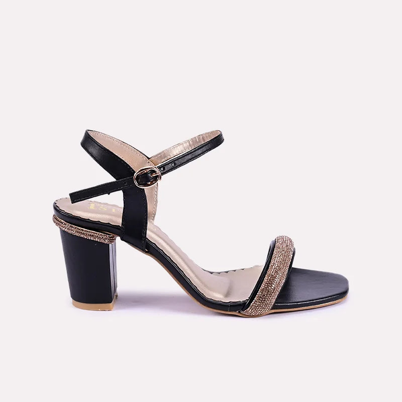 nia women black heel sandals