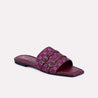 niam maroon flat slippers