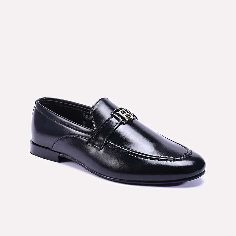 noble black slip on dress shoes