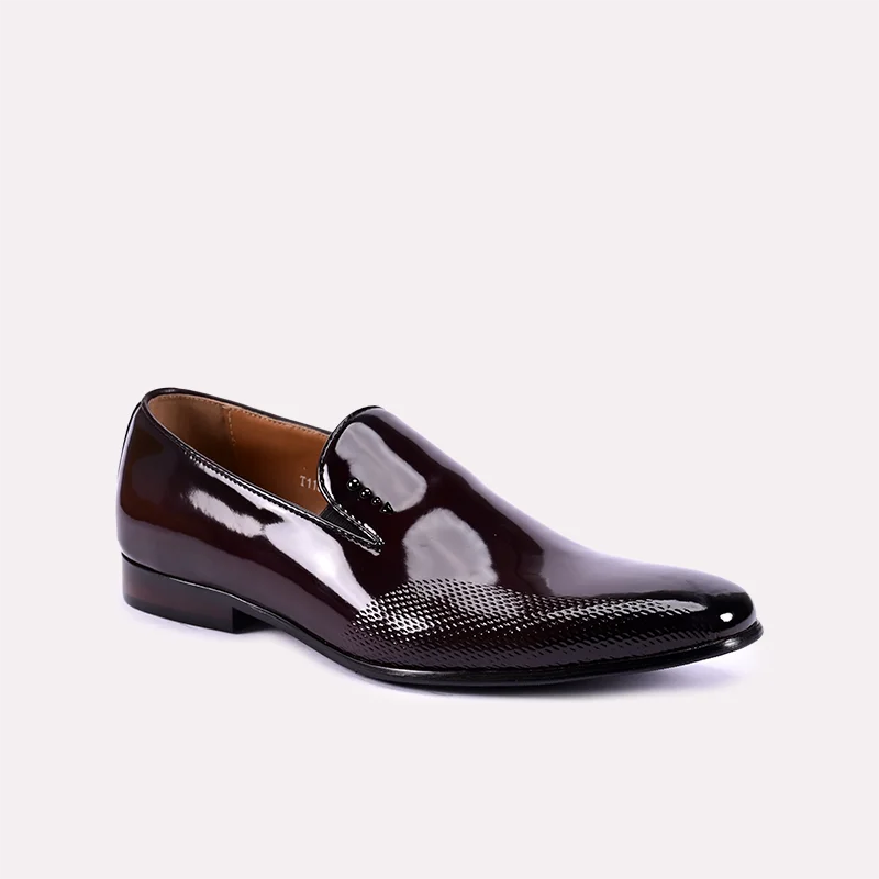 nomad maroon glossy dress shoes