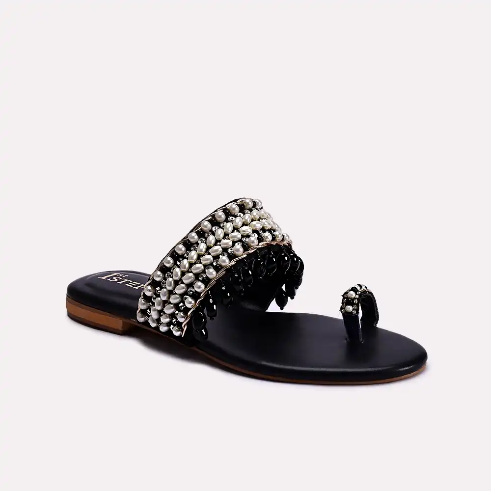 nora black fancy slippers