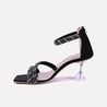 nyla black fancy heel sandals for women