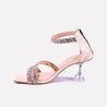 nyla peach fancy heel sandals for women