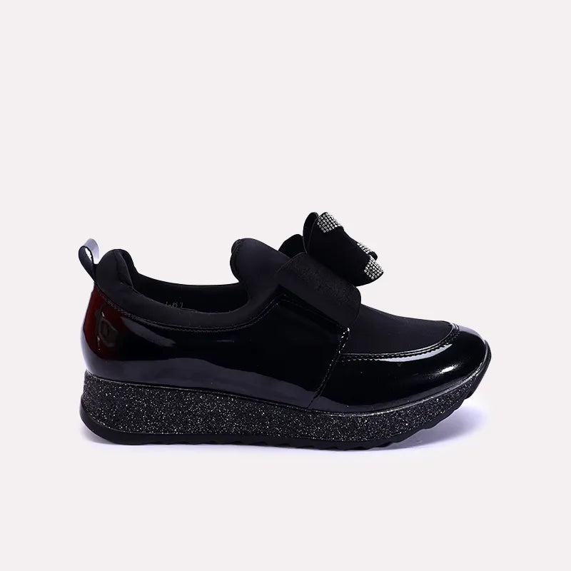Fancy black sneakers on sale