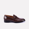 parker men brown glossy dress shoes