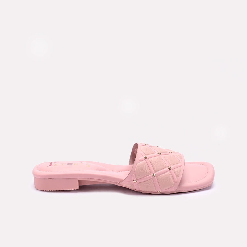 Womens Peach Casual Slippers