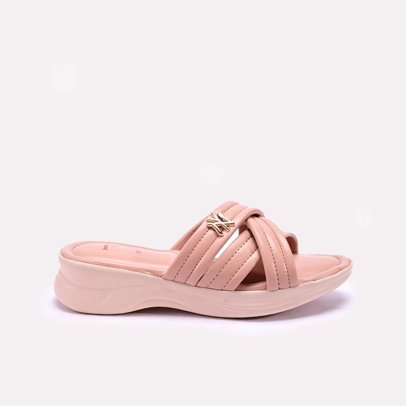 Womens Peach Comfy Casual Slippers