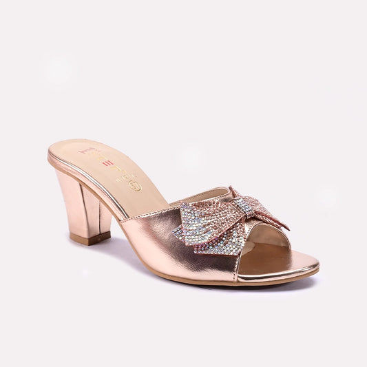 Peach Fancy Heel Slippers